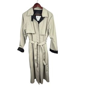 Vintage London Fog Trench Coat Women's 16P Khaki Belted USA Made Union